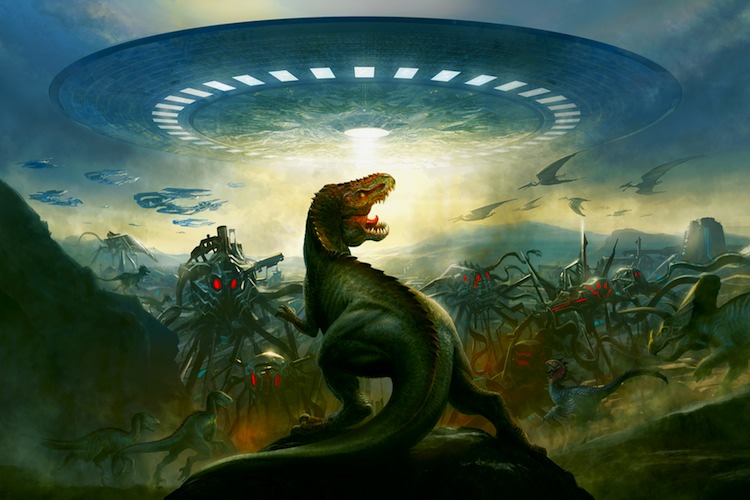 war of the worlds alien creature. Aliens to Battle Dinosaurs,